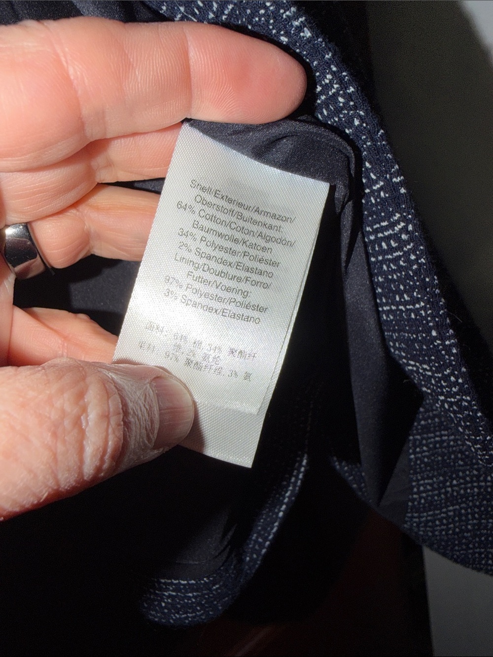 DKNY Navy Heathered Single-Button Blazer - Picture 5 of 6